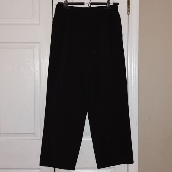 Dress Barn woman  black elastic back waist  pants    Sz 14WS Sz 14W Short - Picture 1 of 5